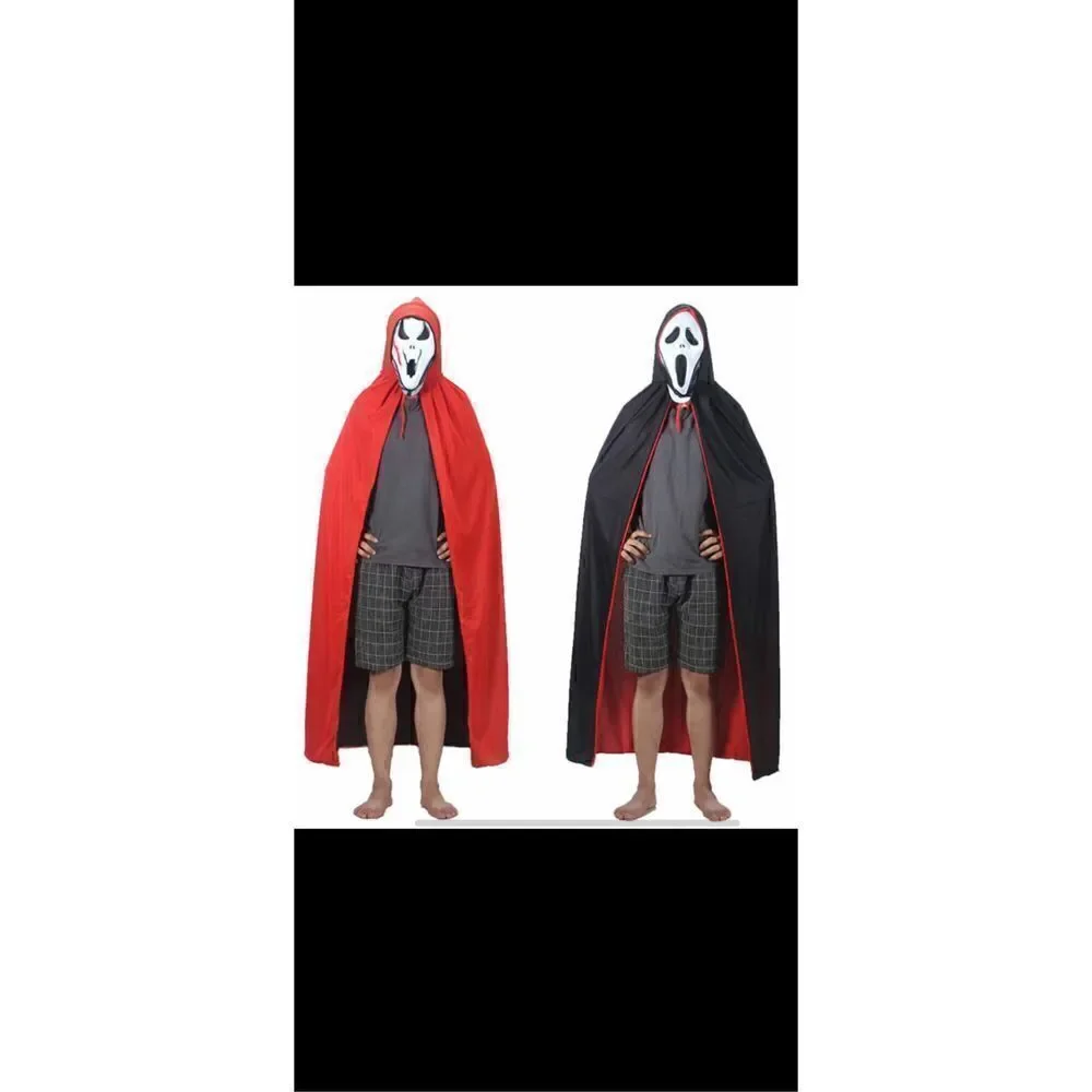 One piece 47.24 inches long fits most double sided cloak double layer with hood,